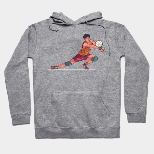 Boy Playing Volleyball Hoodie by MajorCompany